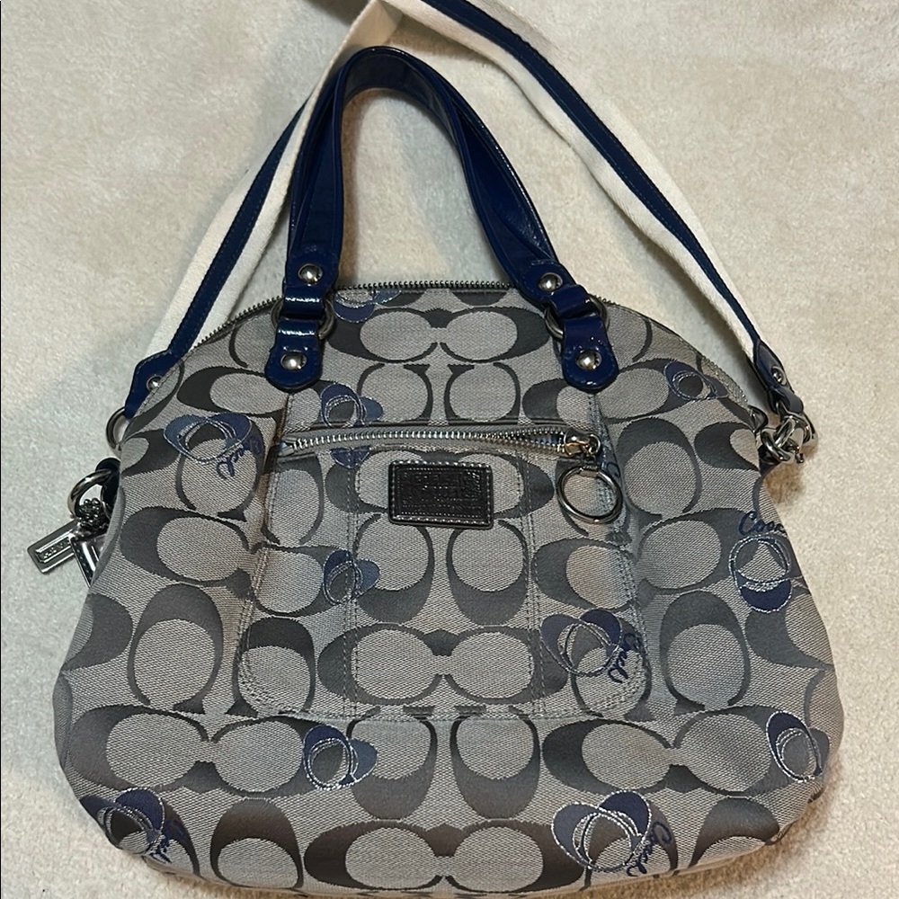 Coach Poppy Signature Monogram Shoulder Convertible Crossbody Bag